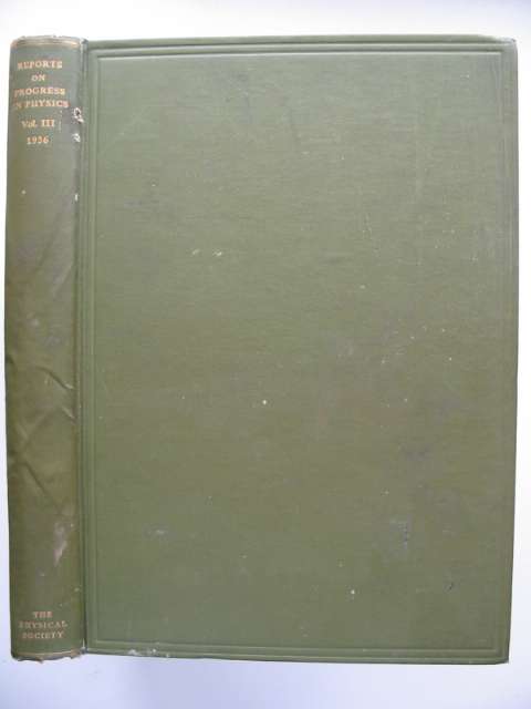 Cover of REPORTS ON PROGRESS IN PHYSICS VOLUME III by Allan Ferguson