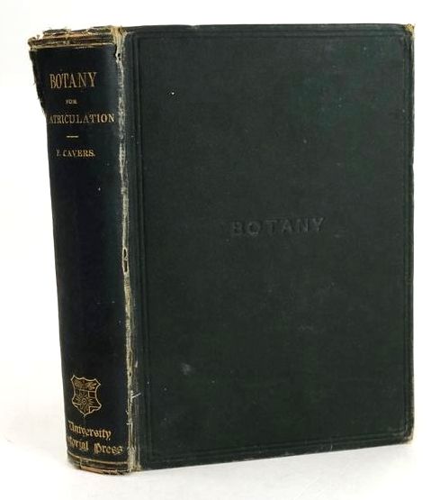 Cover of BOTANY FOR MATRICULATION (THE UNIVERSITY TUTORIAL SERIES) by F. Cavers