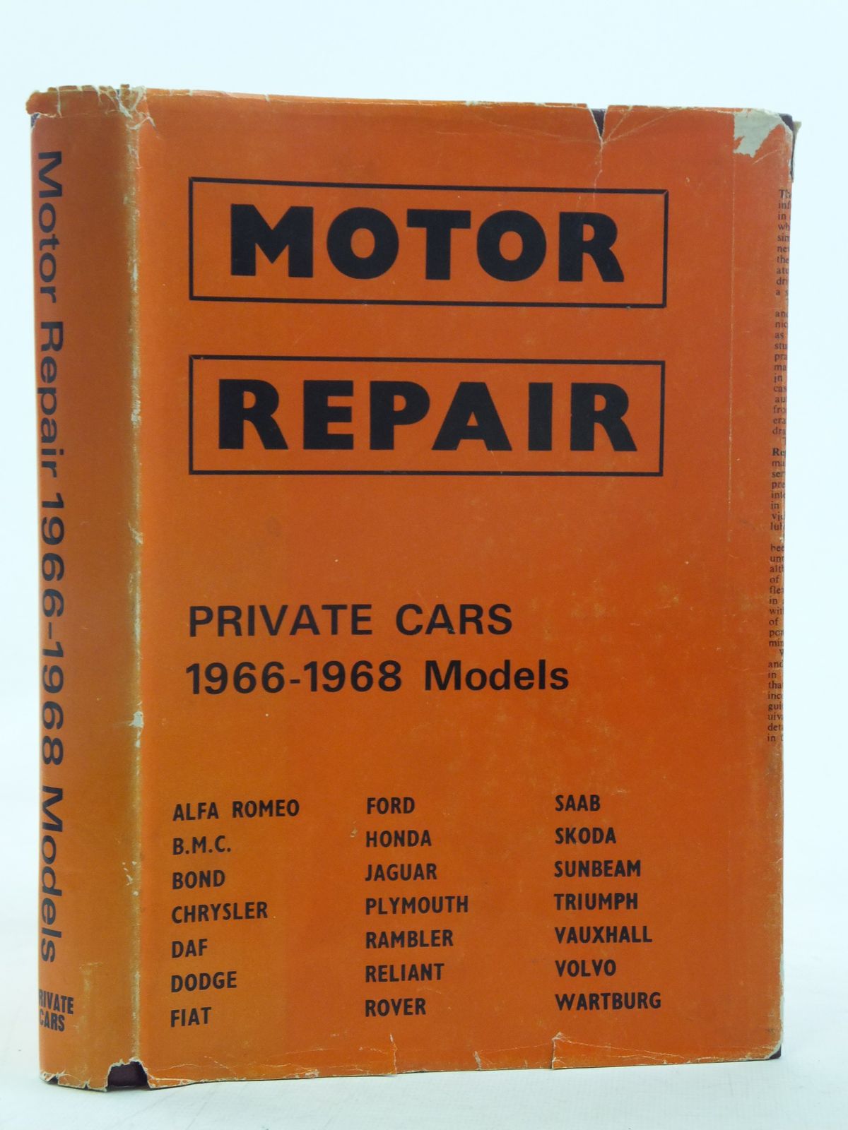 Cover of MOTOR REPAIR 1966-1968 MODELS by J. Dewar McLintock; S.F. Page
