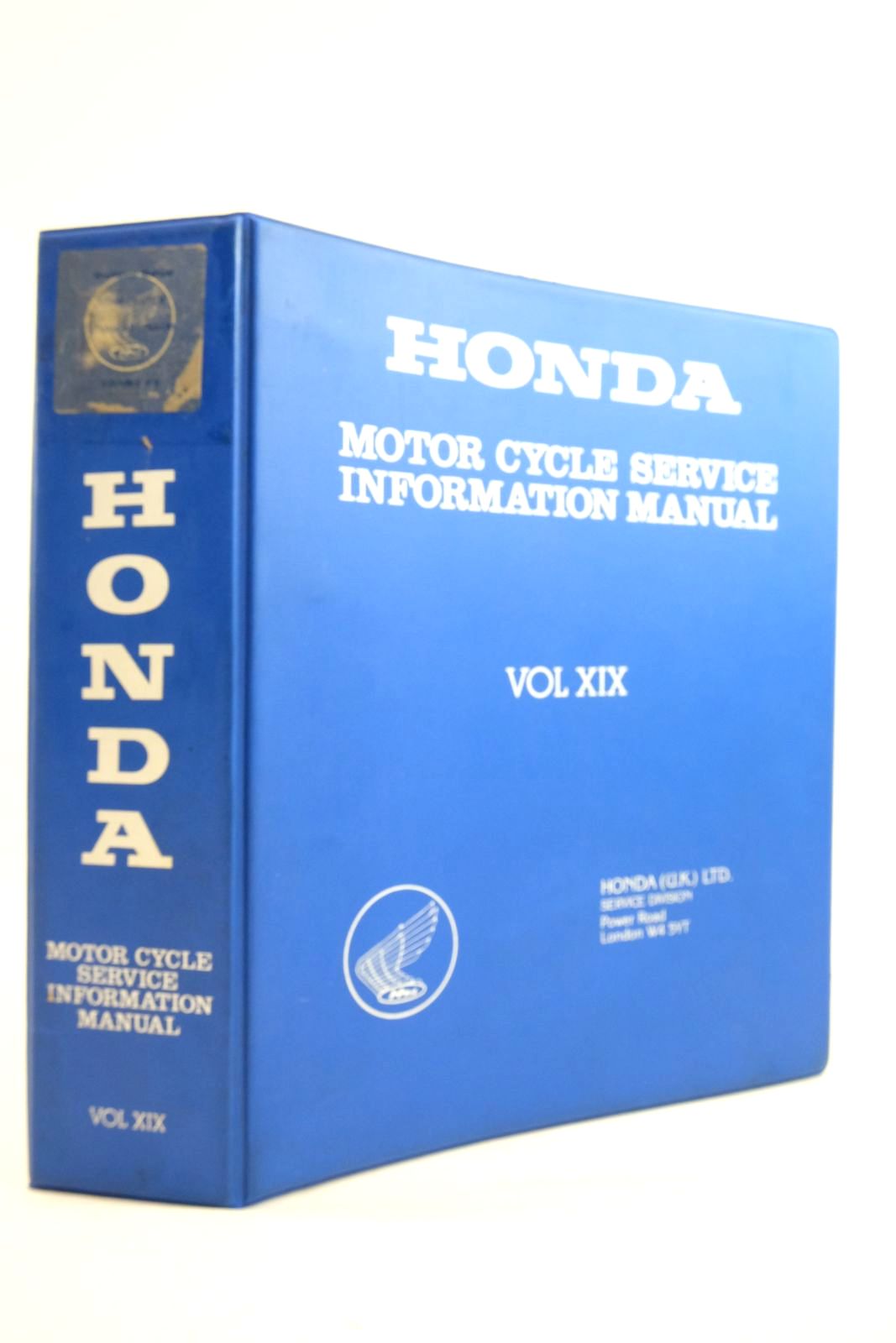 Cover of HONDA MOTOR CYCLE SERVICE INFORMATION MANUAL VOLUME XIX by 