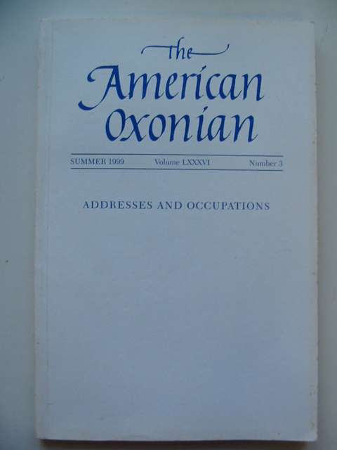 Cover of THE AMERICAN OXONIAN VOLUME LXXXVI NUMBER 3 by 