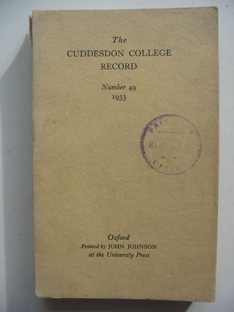 Cover of THE CUDDESDON COLLEGE RECORD NUMBER 49 1933 by 