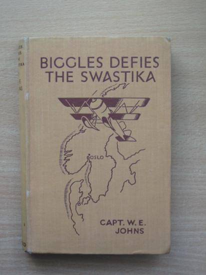 Cover of BIGGLES DEFIES THE SWASTIKA by W.E. Johns