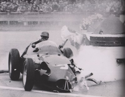 Jean Behra hits the Goodwood Brickwork