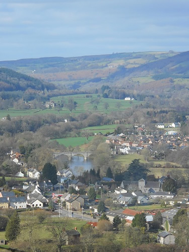 View of Llyswen and the Wye Valley