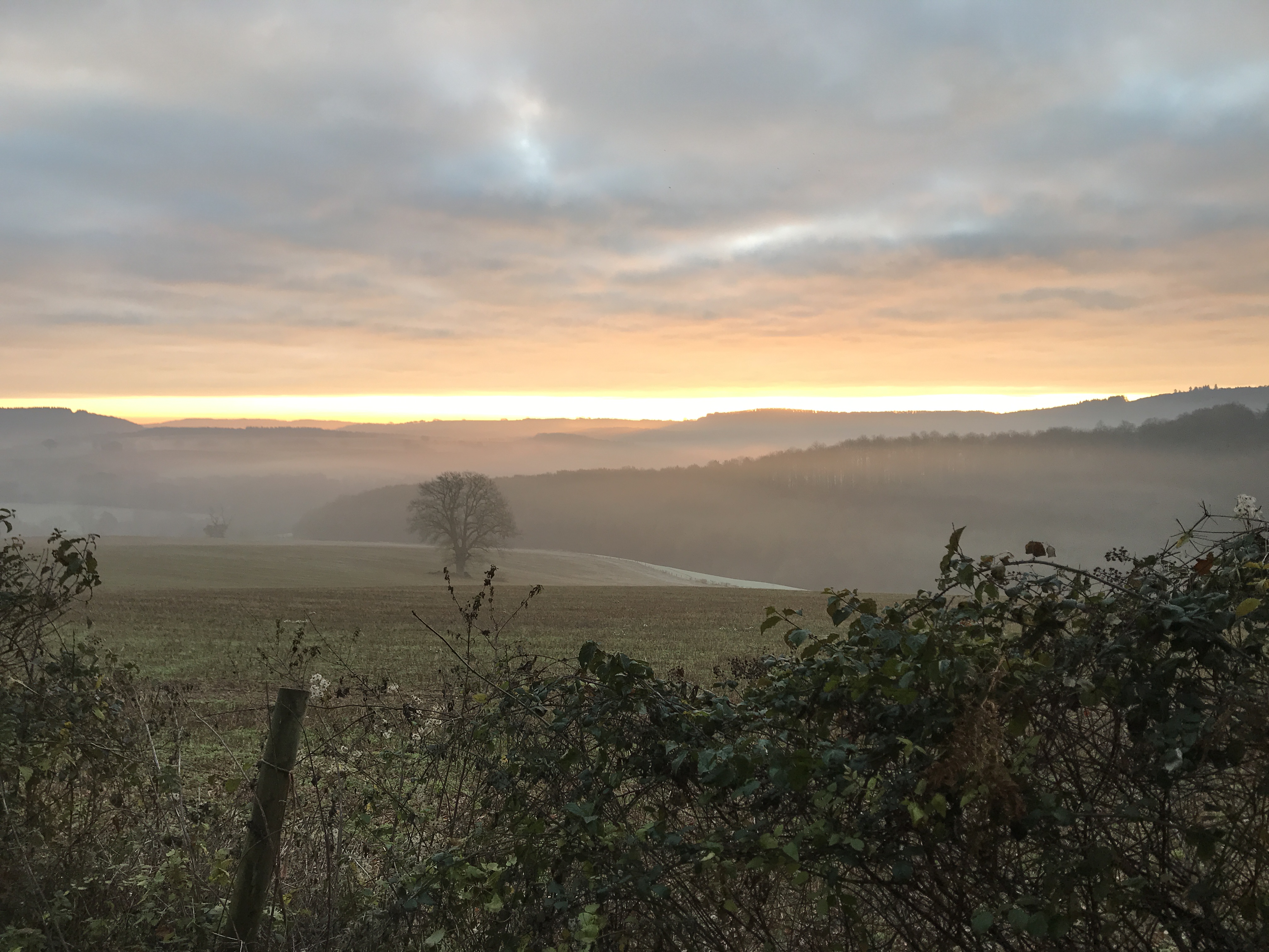 Early morning view of the Wye Valley from Llanishen