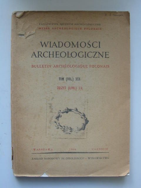 Photo of WIADOMOSCI ARCHEOLOGICZNE VOL XXX- Stock Number: 1202212