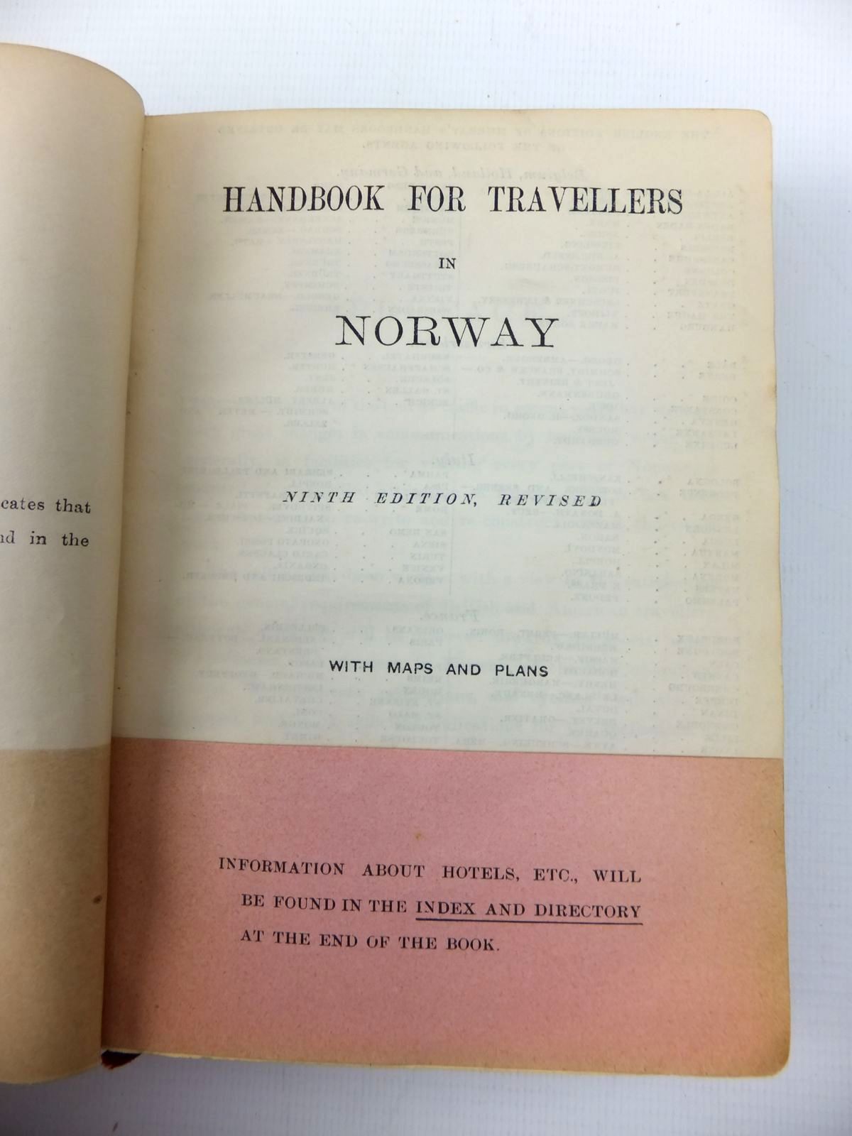 Photo of HANDBOOK FOR TRAVELLERS IN NORWAY published by John Murray (STOCK CODE: 1208692)  for sale by Stella & Rose's Books