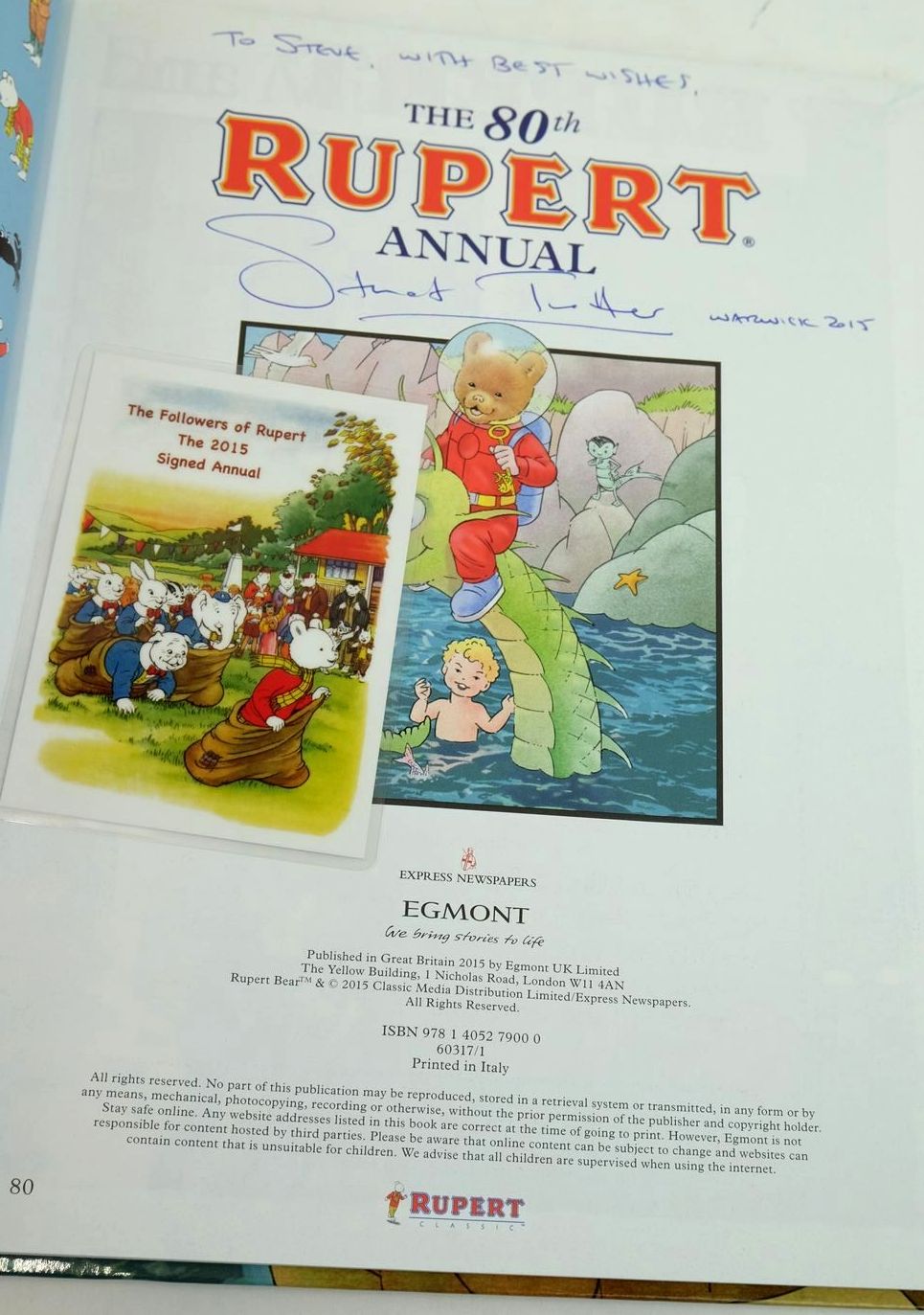 Photo of RUPERT ANNUAL 2015 written by Milton, Stephanie illustrated by Trotter, Stuart
Harrold, John
Bestall, Alfred published by Egmont Uk Limited (STOCK CODE: 1319566)  for sale by Stella & Rose's Books