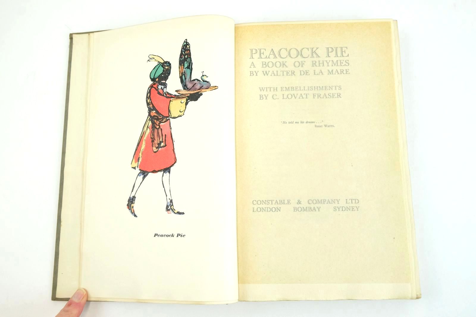 Photo of PEACOCK PIE written by De La Mare, Walter illustrated by Fraser, Claud Lovat published by Constable & Co. Ltd. (STOCK CODE: 1323526)  for sale by Stella & Rose's Books