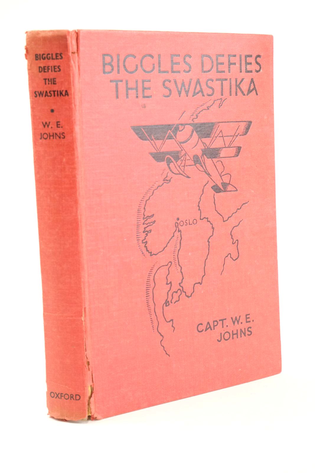 Photo of BIGGLES DEFIES THE SWASTIKA written by Johns, W.E. illustrated by Sindall, Alfred published by Geoffrey Cumberlege, Oxford University Press (STOCK CODE: 1323913)  for sale by Stella & Rose's Books