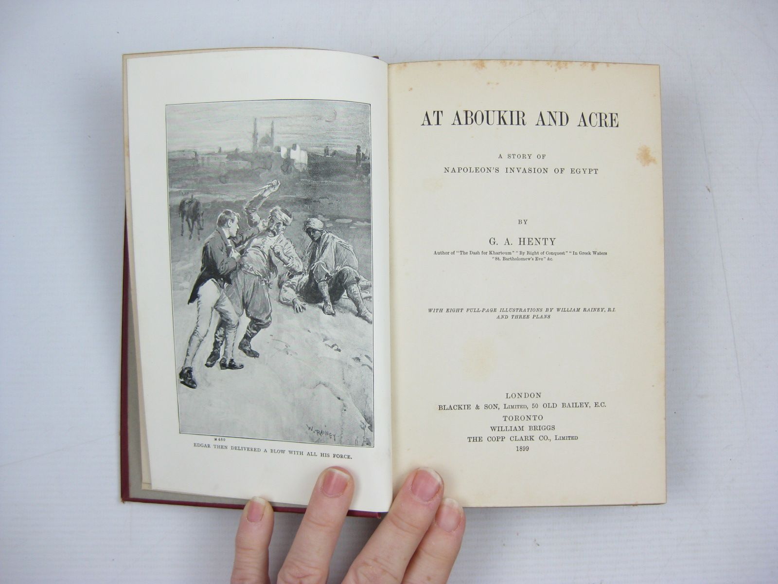 Photo of AT ABOUKIR AND ACRE written by Henty, G.A. illustrated by Rainey, William published by Blackie & Son Ltd., William Briggs (STOCK CODE: 1403674)  for sale by Stella & Rose's Books