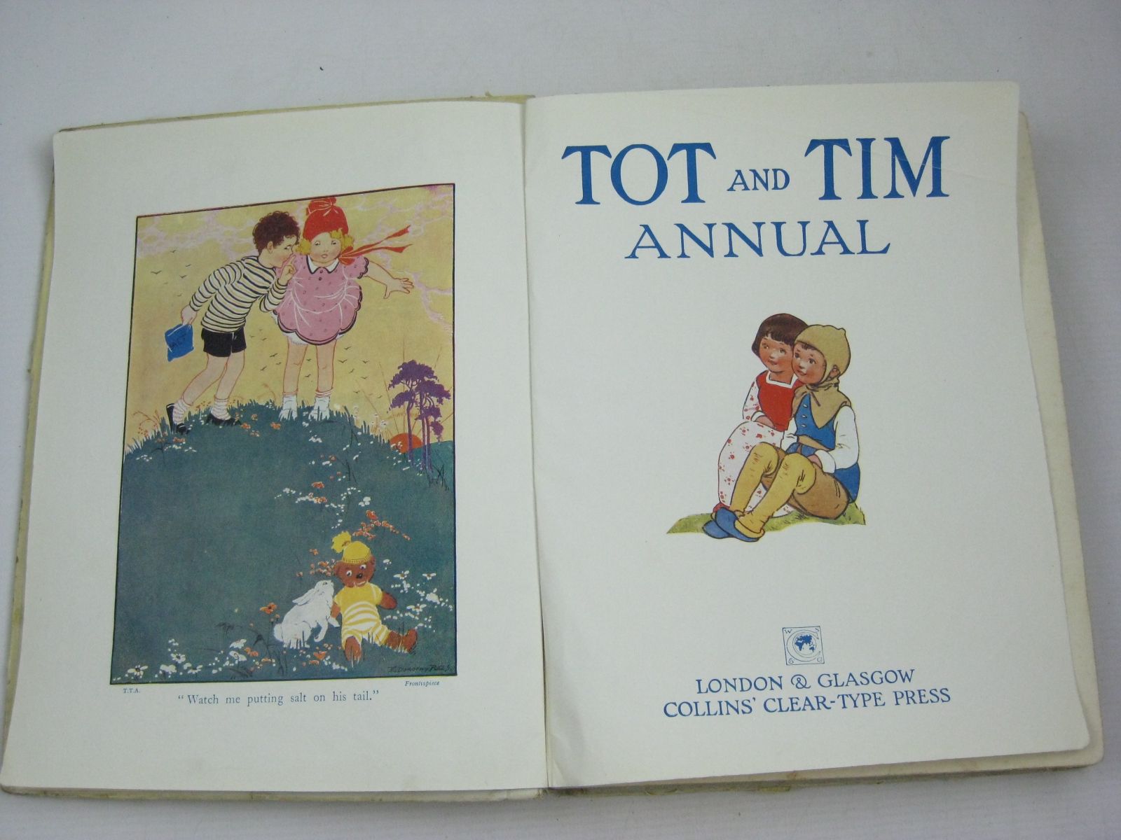 Photo of TOT AND TIM ANNUAL written by Tadema, Laurence Alma
Massie, Alice
Leonard, Bertha
Talbot, Ethel
Joan, Natalie
et al, illustrated by Anderson, Anne
Rees, E. Dorothy
Lodge, Grace
Lambert, H.G.C. Marsh
Neilson, Harry B.
et al., published by Collins Clear-Type Press (STOCK CODE: 1504777)  for sale by Stella & Rose's Books