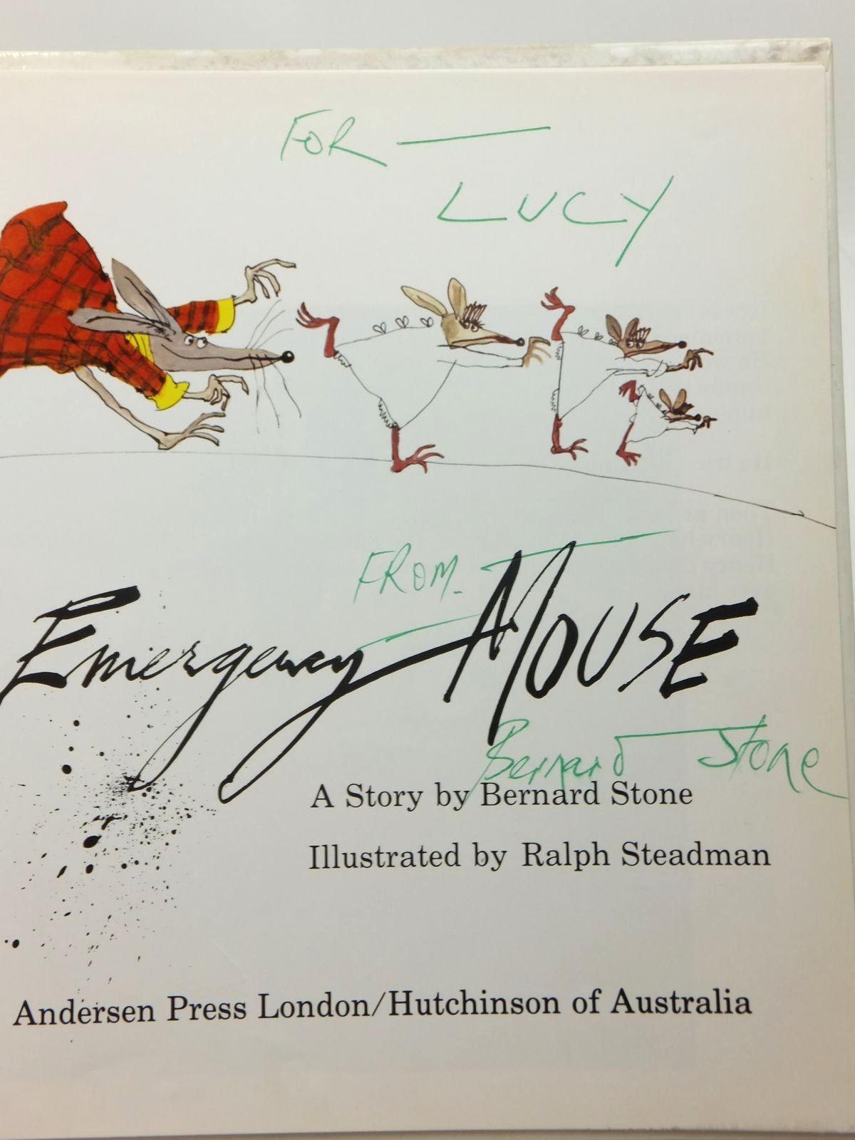 Photo of EMERGENCY MOUSE written by Stone, Bernard illustrated by Steadman, Ralph published by Andersen Press (STOCK CODE: 1609532)  for sale by Stella & Rose's Books