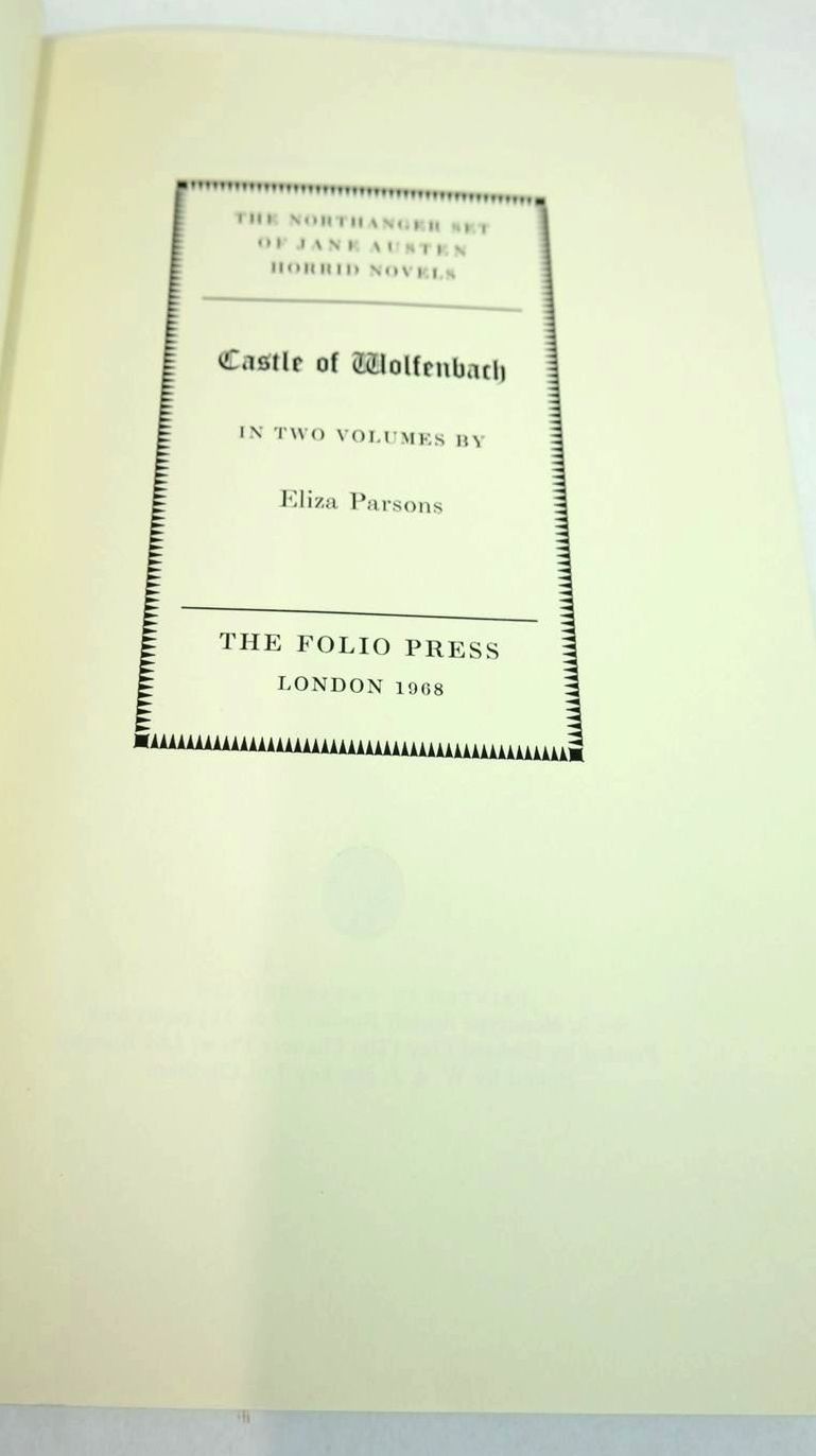 Photo of CASTLE OF WOLFENBACH written by Parsons, Eliza
Varma, Devendra P. published by Folio Press (STOCK CODE: 1821332)  for sale by Stella & Rose's Books