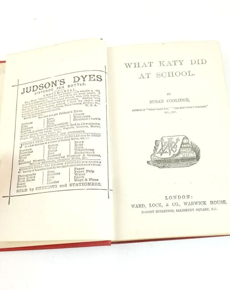 Photo of WHAT KATY DID AT SCHOOL written by Coolidge, Susan published by Ward, Lock & Co. (STOCK CODE: 1825995)  for sale by Stella & Rose's Books