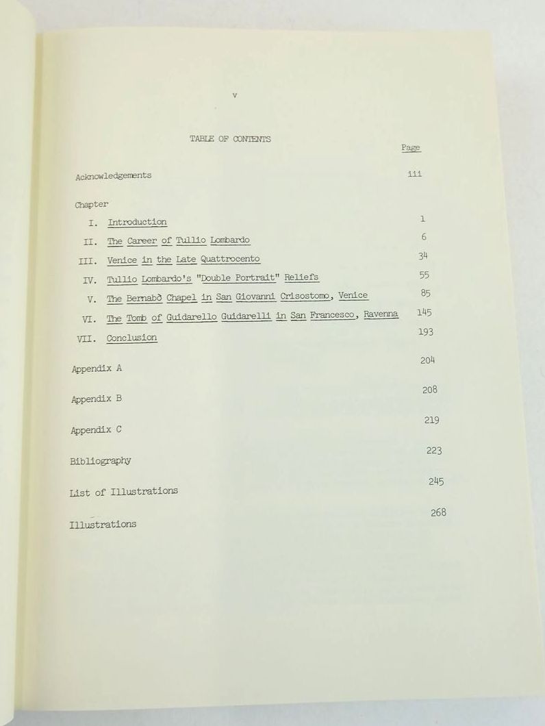 Stella & Rose's Books THE SCULPTURE OF TULLIO LOMBARDO STUDIES IN SOURCES AND MEANING Written