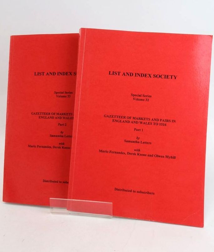 Photo of GAZETTEER OF MARKETS AND FAIRS IN ENGLAND AND WALES TO 1516 (2 VOLUMES) written by Letters, Samantha et al, published by List And Index Society (STOCK CODE: 1831651)  for sale by Stella & Rose's Books