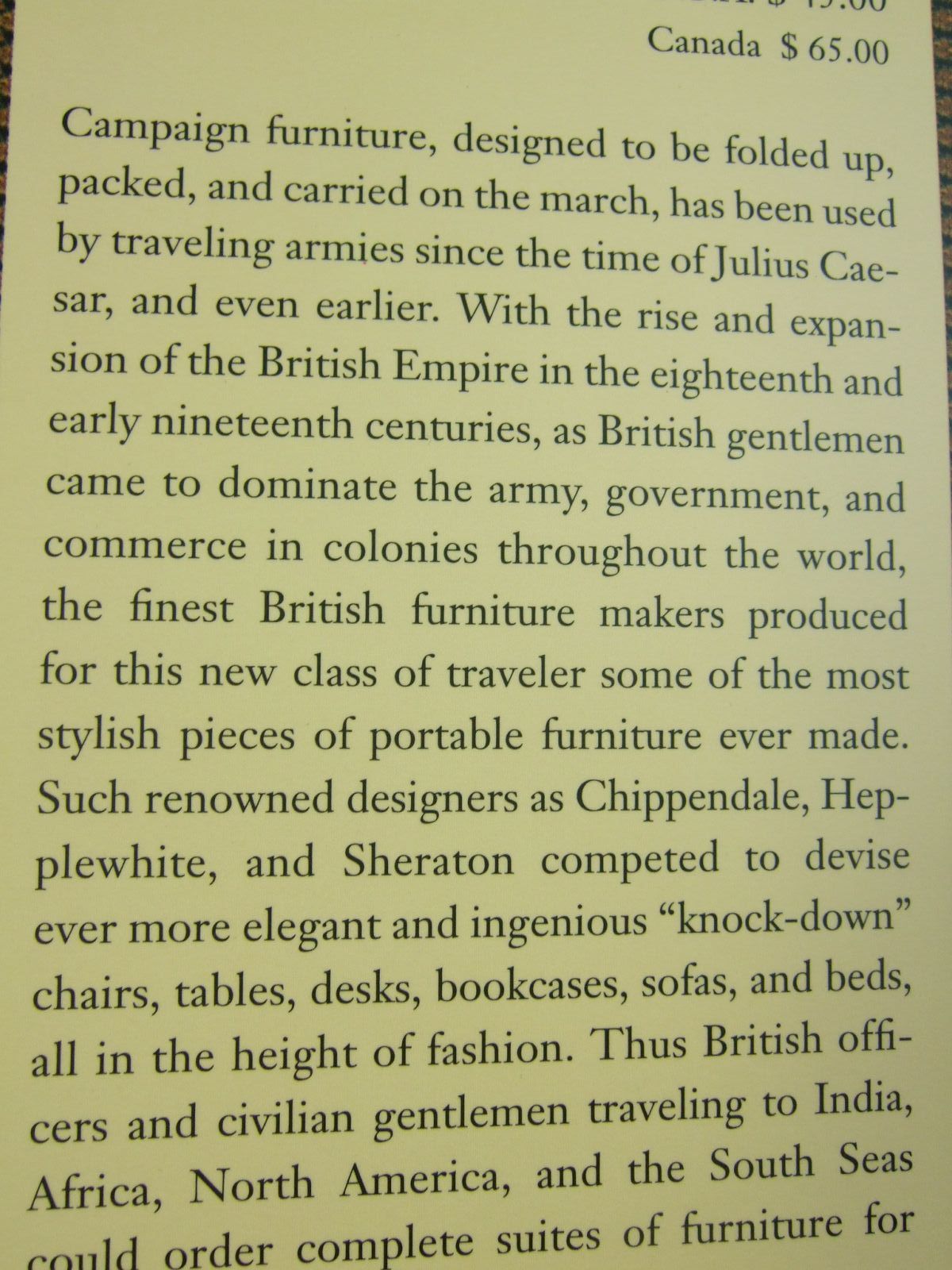 Stella & Rose's Books BRITISH CAMPAIGN FURNITURE Written By Nicholas A. Brawer, STOCK CODE