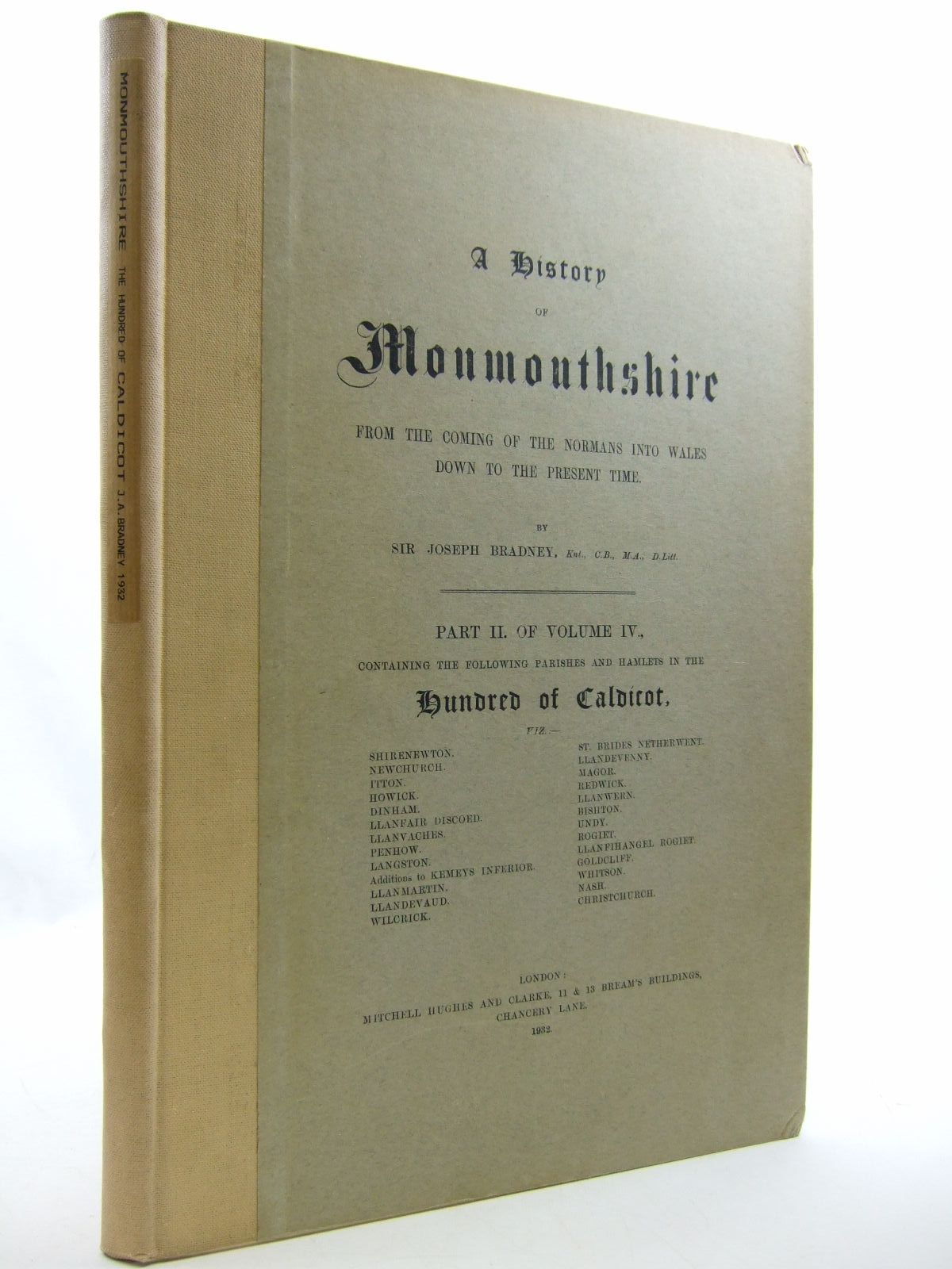 Photo of A HISTORY OF MONMOUTHSHIRE HUNDRED OF CALDICOT PART II OF VOLUME IV- Stock Number: 2109438