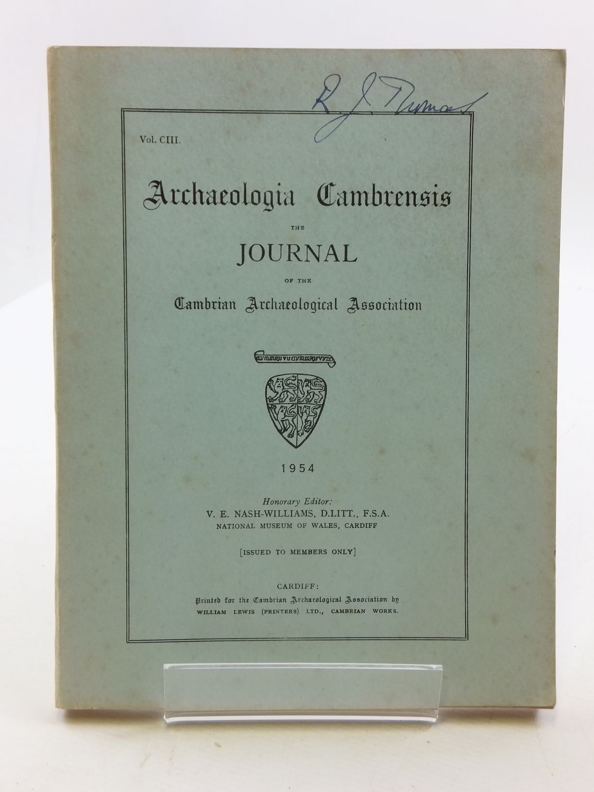 Photo of ARCHAEOLOGIA CAMBRENSIS VOL CIII published by Cambrian Archaeological Association (STOCK CODE: 2110615)  for sale by Stella & Rose's Books