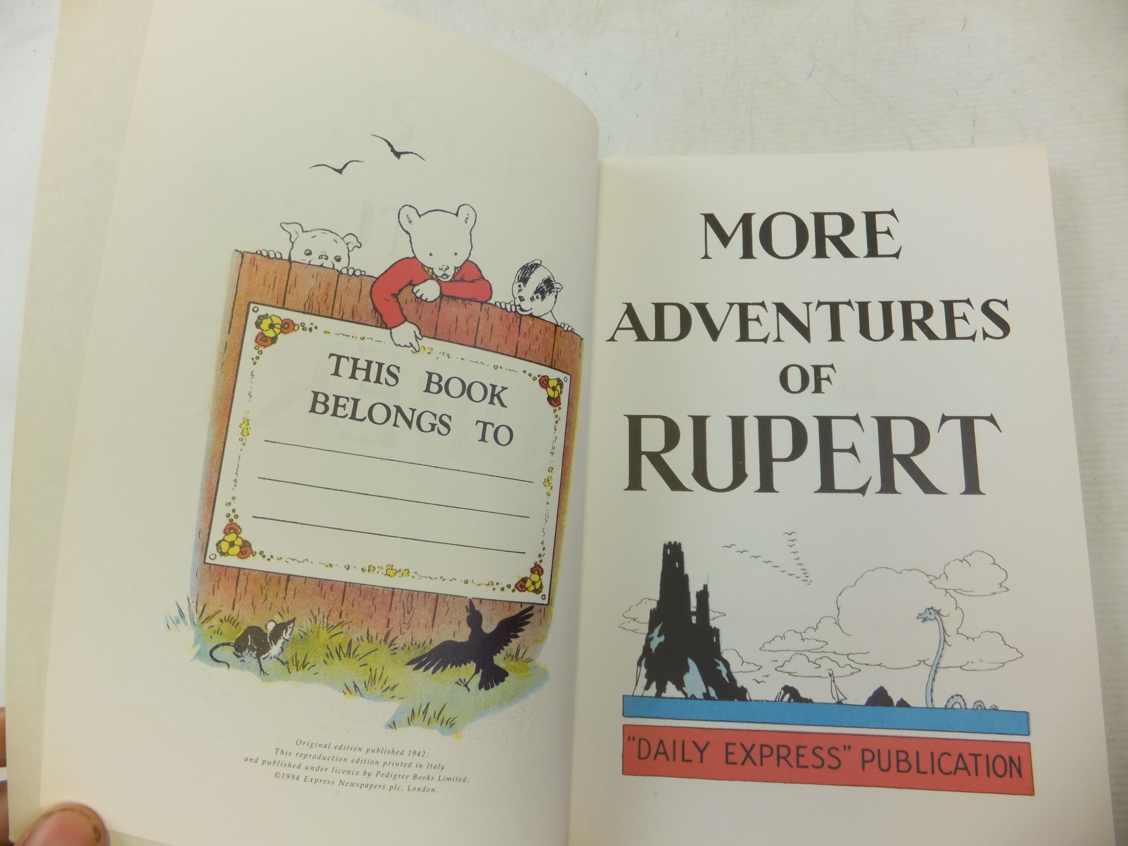 Photo of RUPERT ANNUAL 1942 (FACSIMILE) - MORE ADVENTURES OF RUPERT written by Bestall, Alfred illustrated by Bestall, Alfred published by Pedigree Books Limited (STOCK CODE: 2115314)  for sale by Stella & Rose's Books