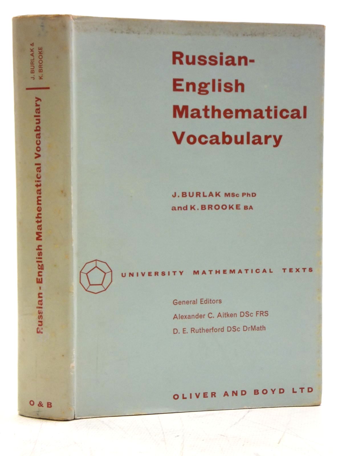 Photo of RUSSIAN-ENGLISH MATHEMATICAL VOCABULARY written by Burlak, J. Brooke, K. published by Oliver and Boyd (STOCK CODE: 2120357)  for sale by Stella & Rose's Books