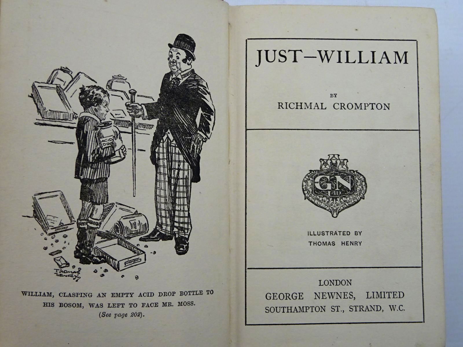 Photo of JUST WILLIAM written by Crompton, Richmal illustrated by Henry, Thomas published by George Newnes Limited (STOCK CODE: 2131396)  for sale by Stella & Rose's Books