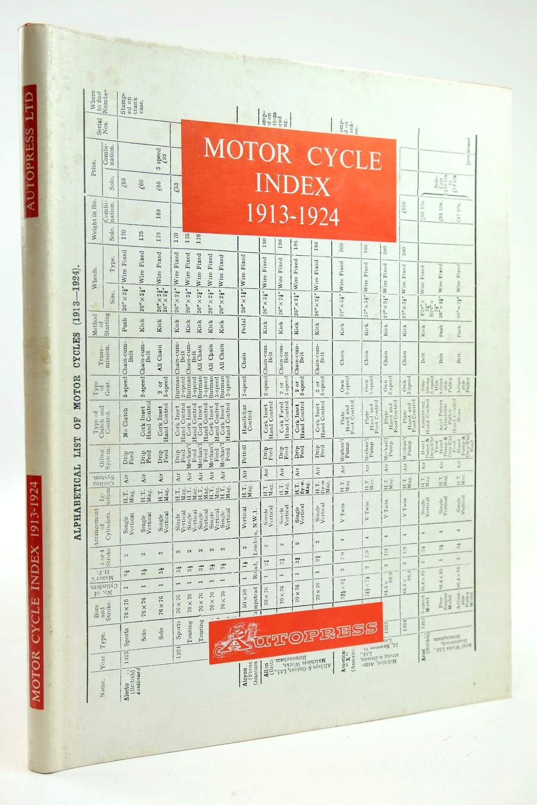 Photo of MOTOR CYCLE INDEX 1913 - 1924- Stock Number: 2132276