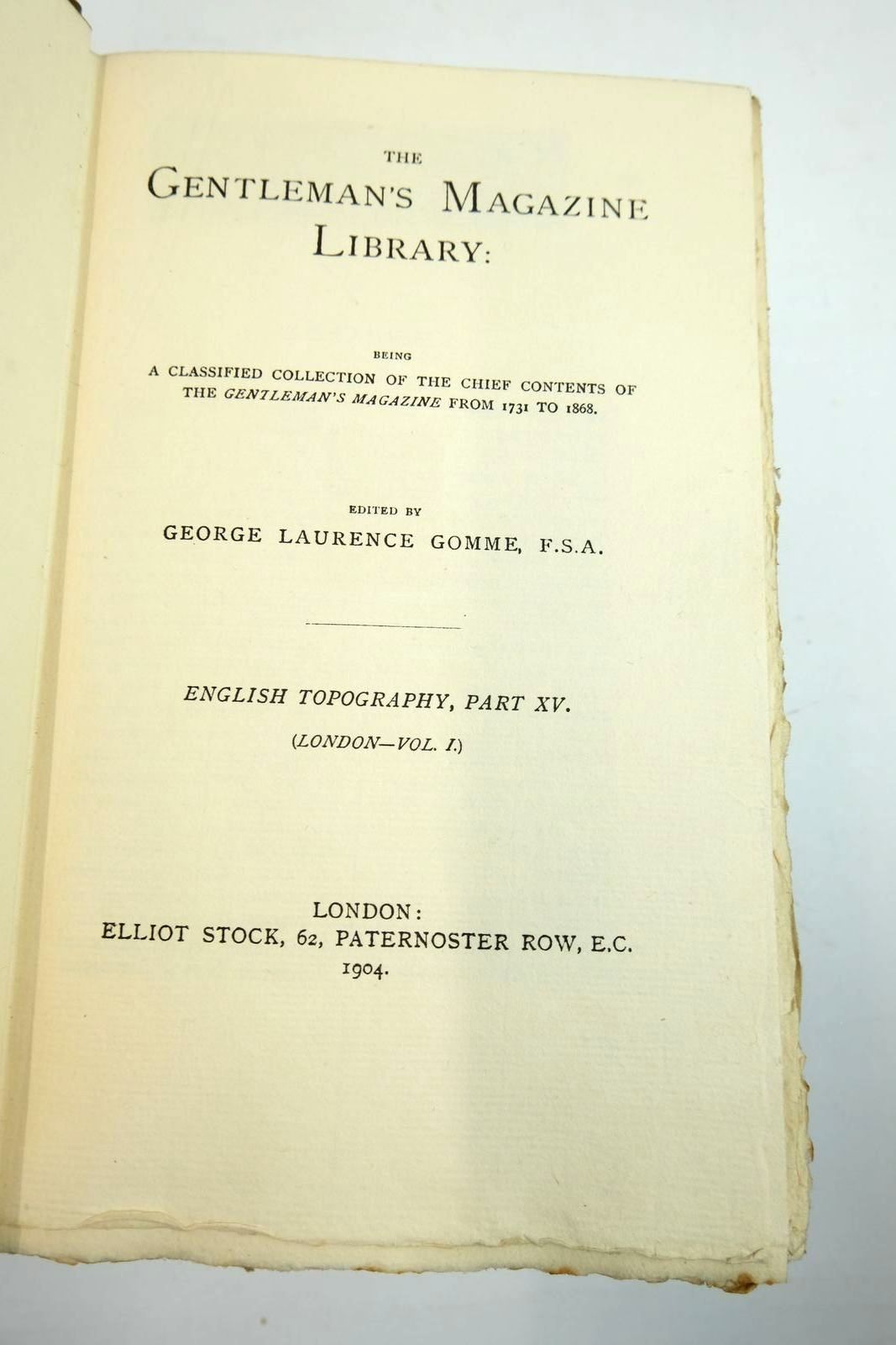 Photo of ENGLISH TOPOGRAPHY, PARTS XV, XVI, XVII (LONDON VOLS I, II, III) written by Gomme, George Laurence published by Elliot Stock (STOCK CODE: 2134859)  for sale by Stella & Rose's Books