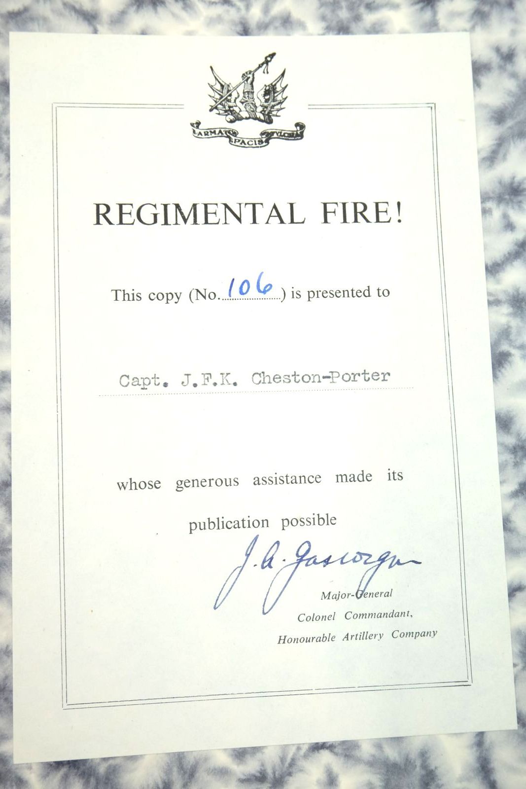 Photo of REGIMENTAL FIRE! THE HONOURABLE ARTILLERY COMPANY OF WORLD WAR II 1939-1945 written by Johnson, R.F. published by H.A.C. (STOCK CODE: 2137383)  for sale by Stella & Rose's Books