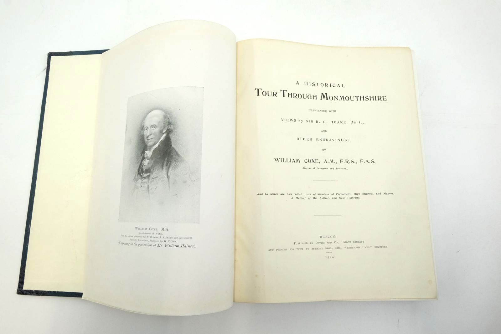 Photo of A HISTORICAL TOUR THROUGH MONMOUTHSHIRE written by Coxe, William illustrated by Hoare, R.C. published by Davies And Co. (STOCK CODE: 2137887)  for sale by Stella & Rose's Books