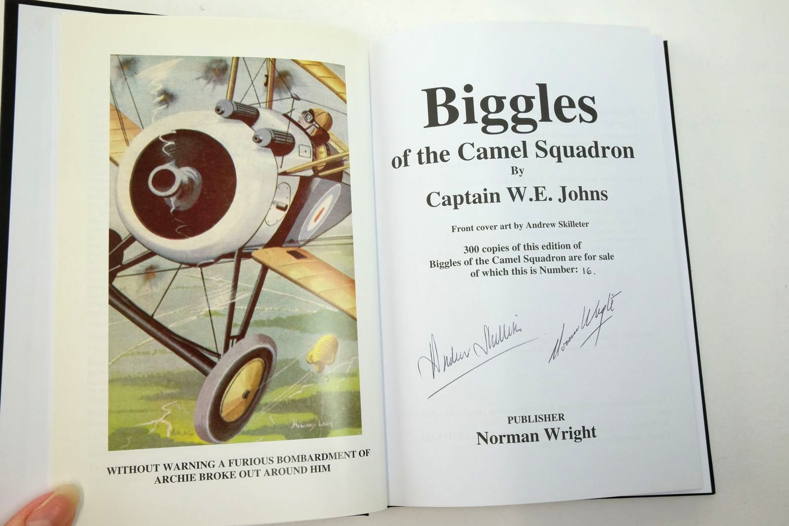 Photo of BIGGLES OF THE CAMEL SQUADRON written by Johns, W.E. illustrated by Skilleter, Andrew
Leigh, Howard published by Norman Wright (STOCK CODE: 2138308)  for sale by Stella & Rose's Books