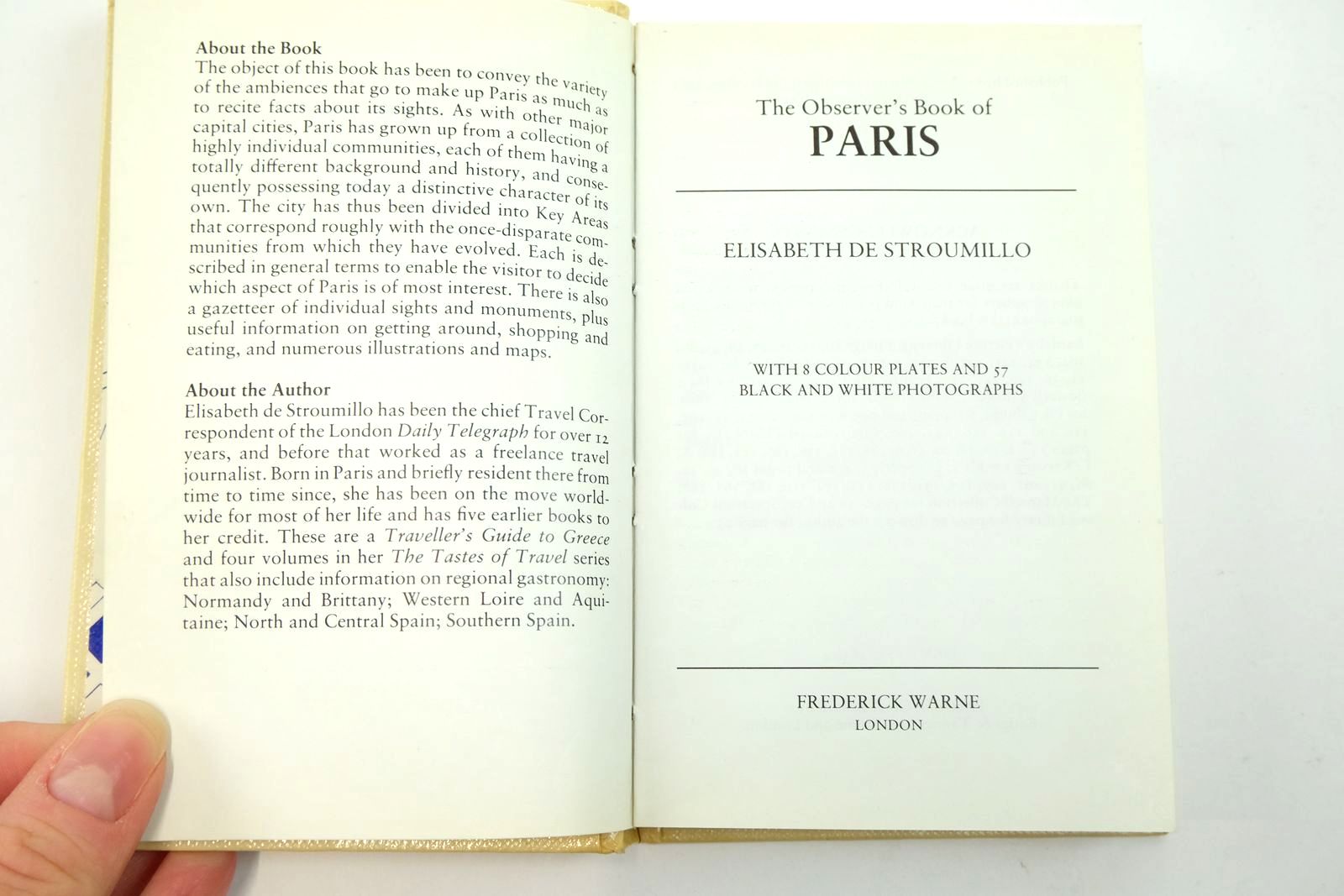 Photo of THE OBSERVER'S BOOK OF PARIS written by De Stroumillo, Elisabeth published by Frederick Warne & Co Ltd. (STOCK CODE: 2139673)  for sale by Stella & Rose's Books