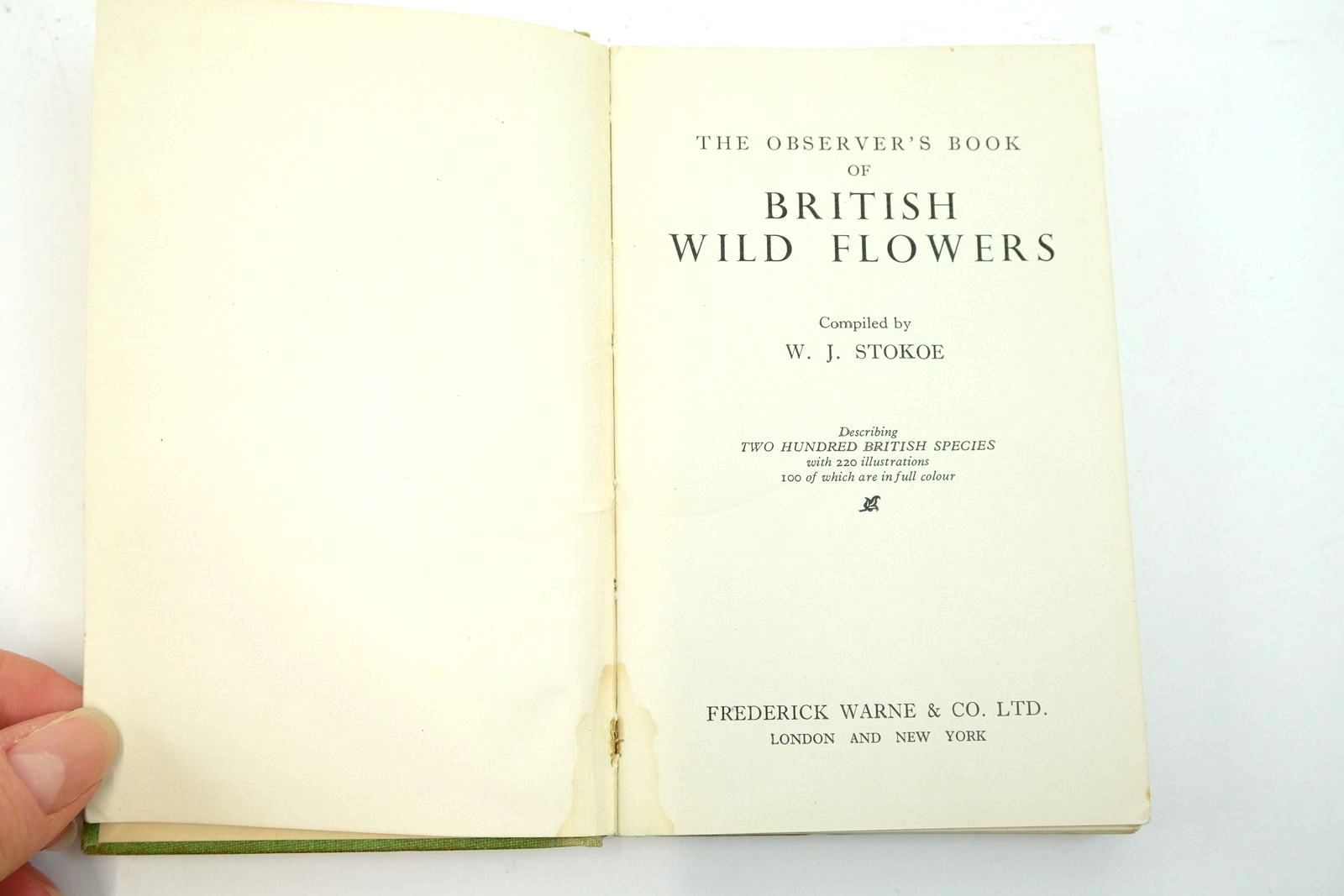 Photo of THE OBSERVER'S BOOK OF BRITISH WILD FLOWERS written by Stokoe, W.J. published by Frederick Warne & Co Ltd. (STOCK CODE: 2139674)  for sale by Stella & Rose's Books