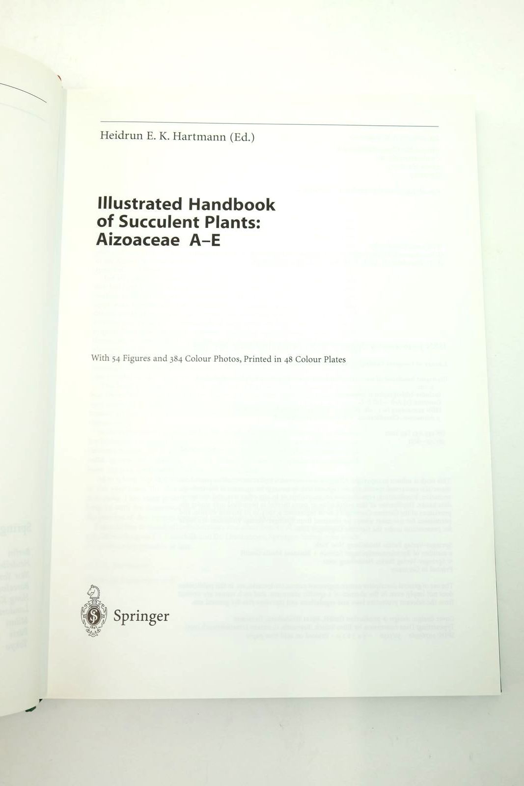 Photo of ILLUSTRATED HANDBOOK OF SUCCULENT PLANTS: AIZOACEAE A-E written by Hartmann, Heidrun E.K. published by Springer-Verlag (STOCK CODE: 2139827)  for sale by Stella & Rose's Books