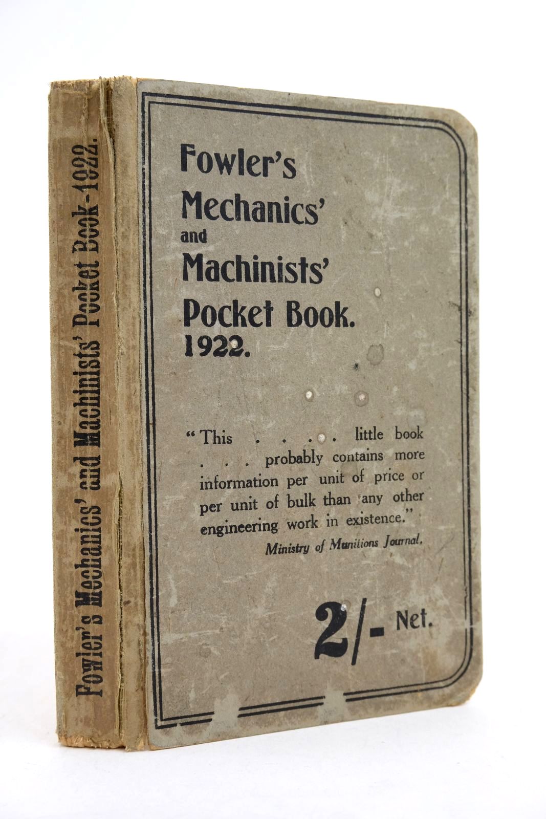 Photo of FOWLER'S MECHANICS' & MACHINISTS' POCKET BOOK 1922- Stock Number: 2140307
