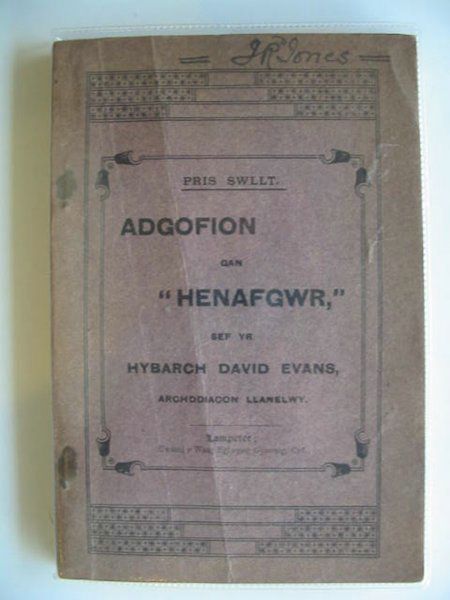 Photo of ADGOGION GAN HENAFGWR written by Evans, David published by Cwmni Y. Wasg Eglwysig Gymreig (STOCK CODE: 566031)  for sale by Stella & Rose's Books