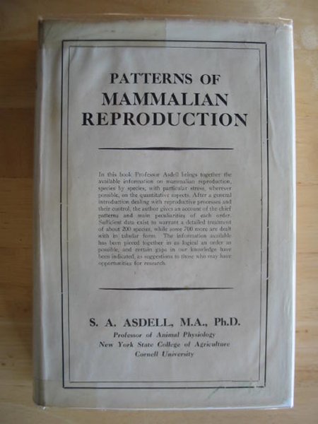 Photo of PATTERNS OF MAMMALIAN REPRODUCTION written by Asdell, S.A. published by Comstock Publishing Company Inc. (STOCK CODE: 581767)  for sale by Stella & Rose's Books