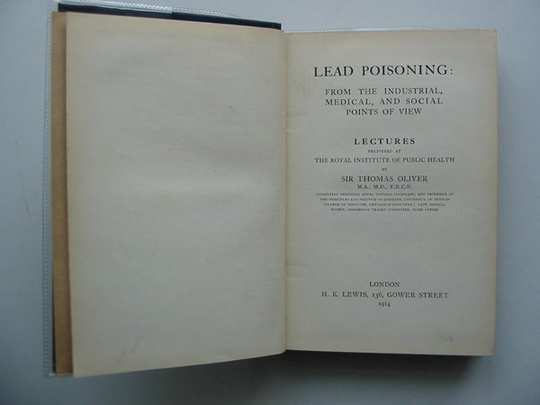 Photo of LEAD POISONING written by Oliver, Thomas published by H.K. Lewis (STOCK CODE: 589742)  for sale by Stella & Rose's Books