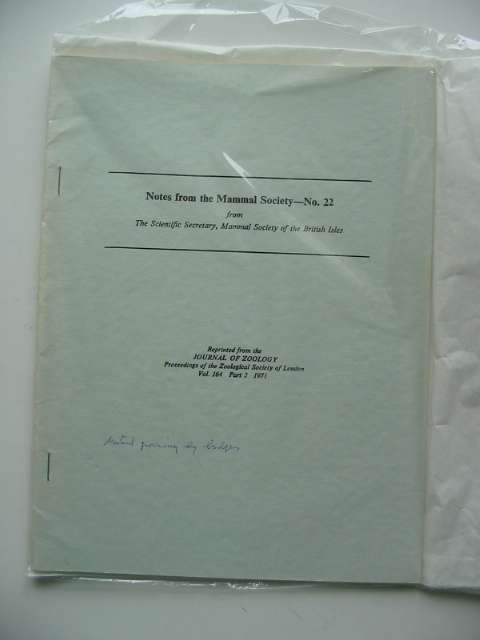 Photo of NOTES FROM THE MAMMAL SOCIETY No. 22 published by Zoological Society Of London (STOCK CODE: 596170)  for sale by Stella & Rose's Books