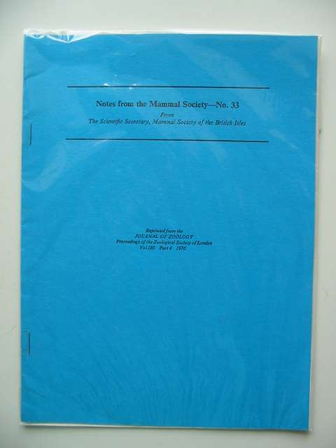 Photo of NOTES FROM THE MAMMAL SOCIETY No. 33- Stock Number: 596175