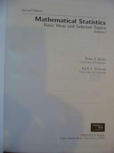Photo of MATHEMATICAL STATISTICS VOLUME 1 written by Bickel, Peter J.
Doksum, Kjell A. published by Prentice-Hall (STOCK CODE: 597983)  for sale by Stella & Rose's Books
