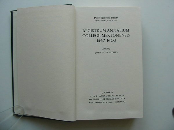 Photo of REGISTRUM ANNALIUM COLLEGII MERTONENSIS 1567-1603- Stock Number: 599360