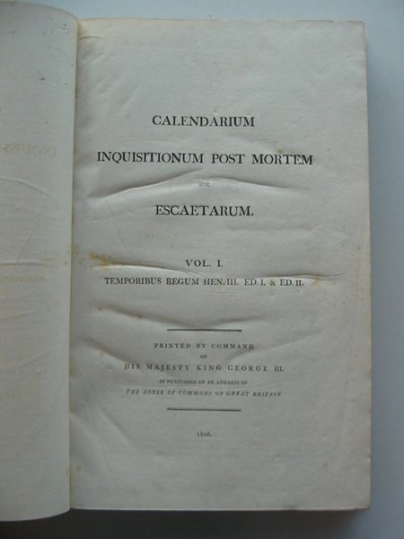Photo of CALENDARIUM INQUISITIONUM POST MORTEM SIVE ESCAETARUM (STOCK CODE: 675076)  for sale by Stella & Rose's Books