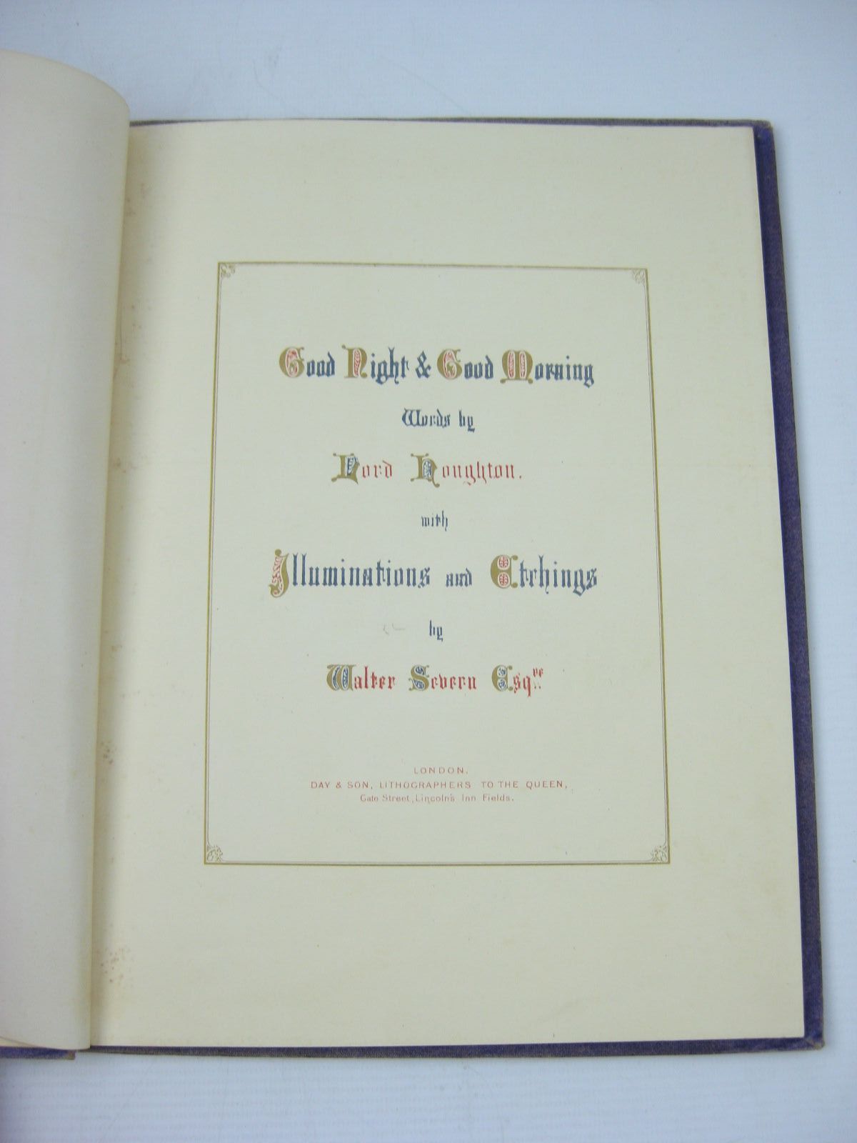 Photo of GOOD NIGHT AND GOOD MORNING written by Houghton, Lord illustrated by Severn, Walter published by Day & Son (STOCK CODE: 739083)  for sale by Stella & Rose's Books