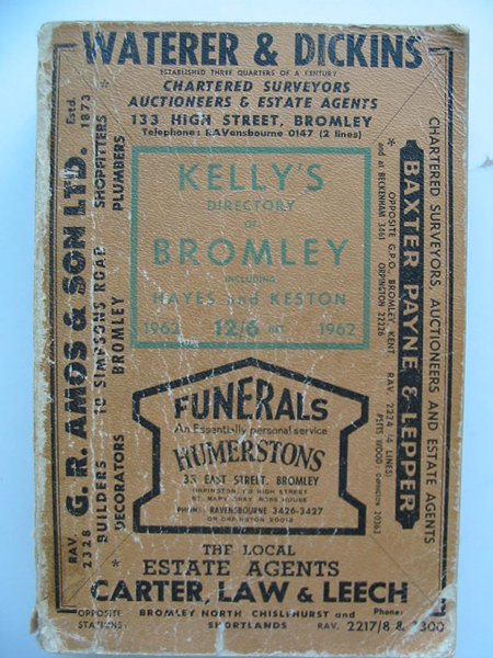 Photo of KELLY'S DIRECTORY OF BROMLEY INCLUDING HAYES AND KESTON published by Kelly's Directories Ltd. (STOCK CODE: 807170)  for sale by Stella & Rose's Books