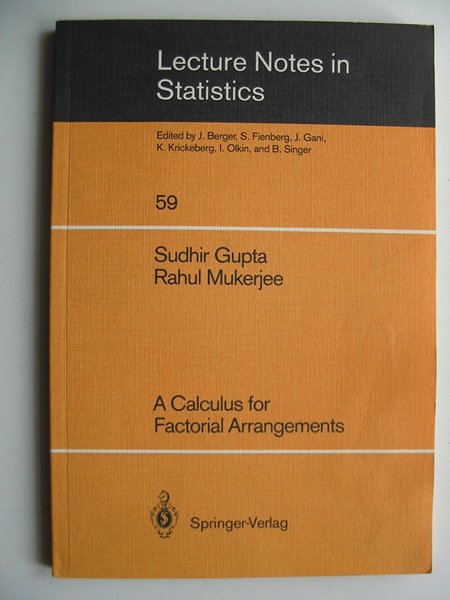 Photo of A CALCULUS FOR FACTORIAL ARRANGEMENTS written by Gupta, Sudhir
Mukerjee, R. published by Springer-Verlag (STOCK CODE: 813731)  for sale by Stella & Rose's Books
