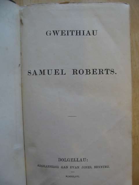 Photo of GWEITHIAU written by Roberts, Samuel published by Evan Jones (STOCK CODE: 988508)  for sale by Stella & Rose's Books