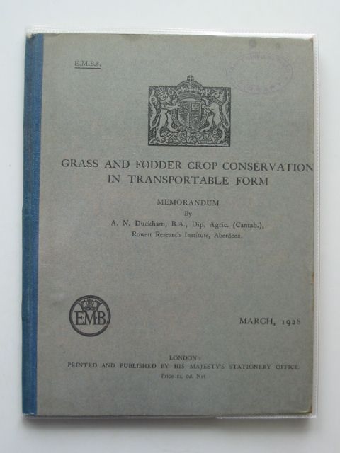 Photo of GRASS AND FODDER CROP CONSERVATION IN TRANSPORTABLE FORM written by Duckham, A.N. published by HMSO (STOCK CODE: 989968)  for sale by Stella & Rose's Books